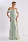 Buy_Emblaze_Mint Tulle Beads Off-shoulder Gown _Online_at_Aza_Fashions