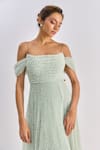 Shop_Emblaze_Mint Tulle Beads Off-shoulder Gown _Online_at_Aza_Fashions