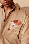 Buy_Rohit Doshi_Gray Suiting Embroidery Floral Shirt _Online_at_Aza_Fashions