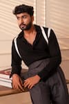 Buy_Rohit Doshi_Black Buckles, Stones Shirt _at_Aza_Fashions
