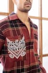 Rohit Doshi_Multi Color Wool Embroidery Plaid Pattern Shirt _Online_at_Aza_Fashions