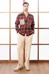Buy_Rohit Doshi_Multi Color Wool Embroidery Plaid Pattern Shirt _Online_at_Aza_Fashions