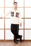 Shop_Rohit Doshi_Off White Patchwork Textured Embroidered Shirt _at_Aza_Fashions