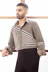 Buy Rohit Doshi Green Polyester, Twill Geometric Pattern Shirt at Aza Fashions Buy_Rohit Doshi_Green Polyester, Twill Geometric Pattern Shirt _at_Aza_Fashions