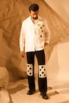 Buy_Rohit Doshi_White Patchwork, Lace Textured Shirt _at_Aza_Fashions