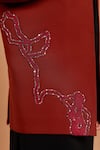 Rohit Doshi_Maroon Polyester, Crepe Beads, Sequins Jalebi Embellished Bandhgala _Online_at_Aza_Fashions