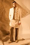 Rohit Doshi_Off White Cut Work, Embroidery Chatai Matka Woven Jacket _Online_at_Aza_Fashions