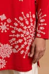 Buy_Rohit Doshi_Red Embroidery, Sequins Short Kurta _Online_at_Aza_Fashions