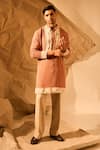 Rohit Doshi Brown Embroidery Textured Kurta at Aza Fashions Rohit Doshi_Brown Embroidery Textured Kurta _at_Aza_Fashions