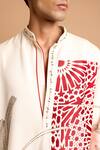 Rohit Doshi_Off White Cotton, Crepe, Rayon Geometric And Abstract Pattern Short Kurta _Online_at_Aza_Fashions
