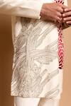 Shop_Rohit Doshi_Off White Cotton, Crepe, Rayon Geometric And Abstract Pattern Short Kurta _Online_at_Aza_Fashions