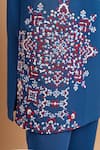 Shop_Rohit Doshi_Blue Embroidery, Beads Geometric Kurta _Online_at_Aza_Fashions