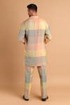 Shop_Rohit Doshi_Multi Color Cotton, Crepe, Rayon Houndstooth Print Kurta _Online_at_Aza_Fashions