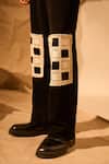 Buy_Rohit Doshi_Black Patchwork Crochet Embroidered Trouser _Online_at_Aza_Fashions