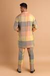 Shop_Rohit Doshi_Multi Color Cotton, Crepe, Rayon Houndstooth Checkered Print Trouser _at_Aza_Fashions