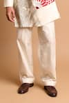 Rohit Doshi_Off White Cotton, Crepe, Rayon Plain Trouser _Online_at_Aza_Fashions