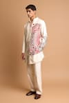 Buy_Rohit Doshi_Off White Cotton, Crepe, Rayon Plain Trouser _Online_at_Aza_Fashions