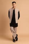 Buy_Rohit Doshi_Gray Cotton Matka Casual Trouser _at_Aza_Fashions
