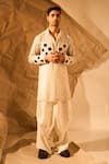Buy_Rohit Doshi_Off White Polyester, Crepe Embroidered Dhoti Pant _at_Aza_Fashions