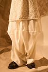 Shop_Rohit Doshi_Off White Polyester, Crepe Embroidered Dhoti Pant _Online_at_Aza_Fashions
