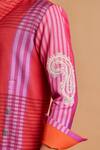 Rohit Doshi_Pink Cotton, Crepe, Rayon Striped Pant _Online_at_Aza_Fashions