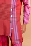 Shop_Rohit Doshi_Pink Cotton, Crepe, Rayon Striped Pant _Online_at_Aza_Fashions