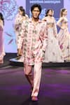 Mahima Mahajan_Blush Linen, Satin Embroidery Nawal Quilted Hand Blazer Kurta Set _Online_at_Aza_Fashions