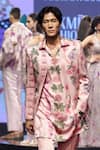 Buy_Mahima Mahajan_Blush Linen, Satin Embroidery Nawal Quilted Hand Blazer Kurta Set _Online_at_Aza_Fashions