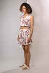 Buy_Rimi Nayak_Pink Polyester, Rayon Floral Printed Pleated Shorts _at_Aza_Fashions