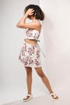 Shop_Rimi Nayak_Pink Polyester, Rayon Floral Printed Pleated Shorts _Online_at_Aza_Fashions
