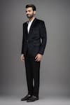 Arihant Rai Sinha_Black Velvet Plain Single Breasted Blazer _at_Aza_Fashions