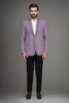 Buy_Arihant Rai Sinha_Purple Linen Plain Single Breasted Blazer _Online_at_Aza_Fashions