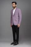 Shop_Arihant Rai Sinha_Purple Linen Plain Single Breasted Blazer _Online_at_Aza_Fashions