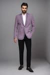 Buy_Arihant Rai Sinha_Purple Linen Plain Single Breasted Blazer _at_Aza_Fashions