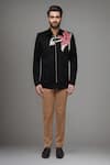 Buy_Arihant Rai Sinha_Black Polyester Floral Print Bomber Jacket And Pant Set _Online_at_Aza_Fashions