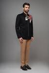 Buy_Arihant Rai Sinha_Black Polyester Floral Print Bomber Jacket And Pant Set 