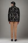 Shop_Arihant Rai Sinha_Black Polyester Embroidery Floral Jacket And Pleated Pant Set _at_Aza_Fashions