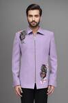 Buy_Arihant Rai Sinha_Purple Embroidery Butterfly Cutdana Jacket And Pant Set _Online_at_Aza_Fashions