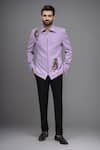 Arihant Rai Sinha_Purple Embroidery Butterfly Cutdana Jacket And Pant Set _at_Aza_Fashions