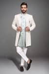 Buy Arihant Rai Sinha Off White Sequins, Brooches Dotted Swiss Sherwani Kurta And Pant Set Buy_Arihant Rai Sinha_Off White Sequins, Brooches Dotted Swiss Sherwani Kurta And Pant Set