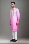 Buy_Arihant Rai Sinha_Pink Muslin Zari, Stones Ombre Zardozi Embroidered Kurta And Pant Set _Online_at_Aza_Fashions