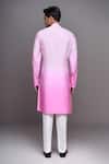 Shop_Arihant Rai Sinha_Pink Muslin Zari, Stones Ombre Zardozi Embroidered Kurta And Pant Set _at_Aza_Fashions