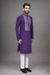Buy_Arihant Rai Sinha_Purple Mirrors Work Kurta And Pant Set _Online_at_Aza_Fashions