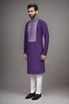Shop_Arihant Rai Sinha_Purple Mirrors Work Kurta And Pant Set _Online_at_Aza_Fashions