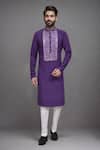 Buy_Arihant Rai Sinha_Purple Mirrors Work Kurta And Pant Set _at_Aza_Fashions