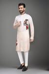 Arihant Rai Sinha_Beige Muslin Embroidery Floral Kurta And Pant Set _Online_at_Aza_Fashions