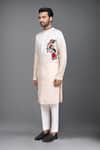 Buy_Arihant Rai Sinha_Beige Muslin Embroidery Floral Kurta And Pant Set _Online_at_Aza_Fashions