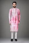 Buy_Arihant Rai Sinha_Pink Muslin Mirrors, Embroidery Tie-dye Work Kurta And Pant Set _Online_at_Aza_Fashions