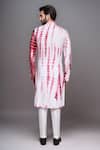 Shop_Arihant Rai Sinha_Pink Muslin Mirrors, Embroidery Tie-dye Work Kurta And Pant Set _at_Aza_Fashions