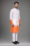 Arihant Rai Sinha_White Muslin Embroidery, Sequins Ombre Animal Motif Kurta And Pant Set _at_Aza_Fashions